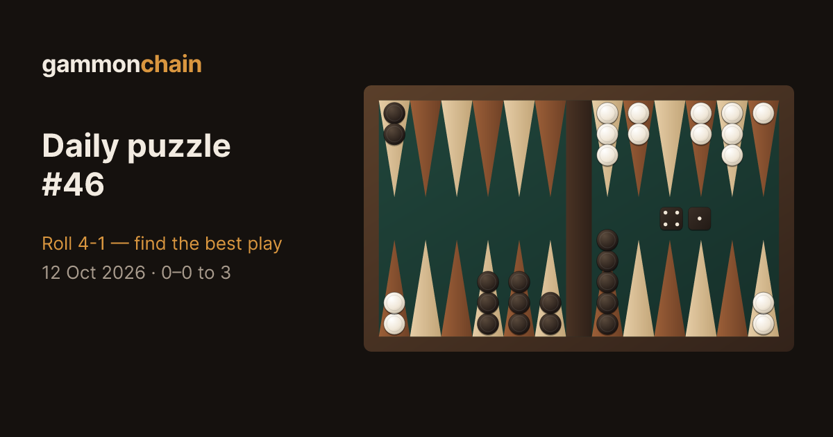 The puzzle position: 4-1 to play, 0–0 in a 3-point match